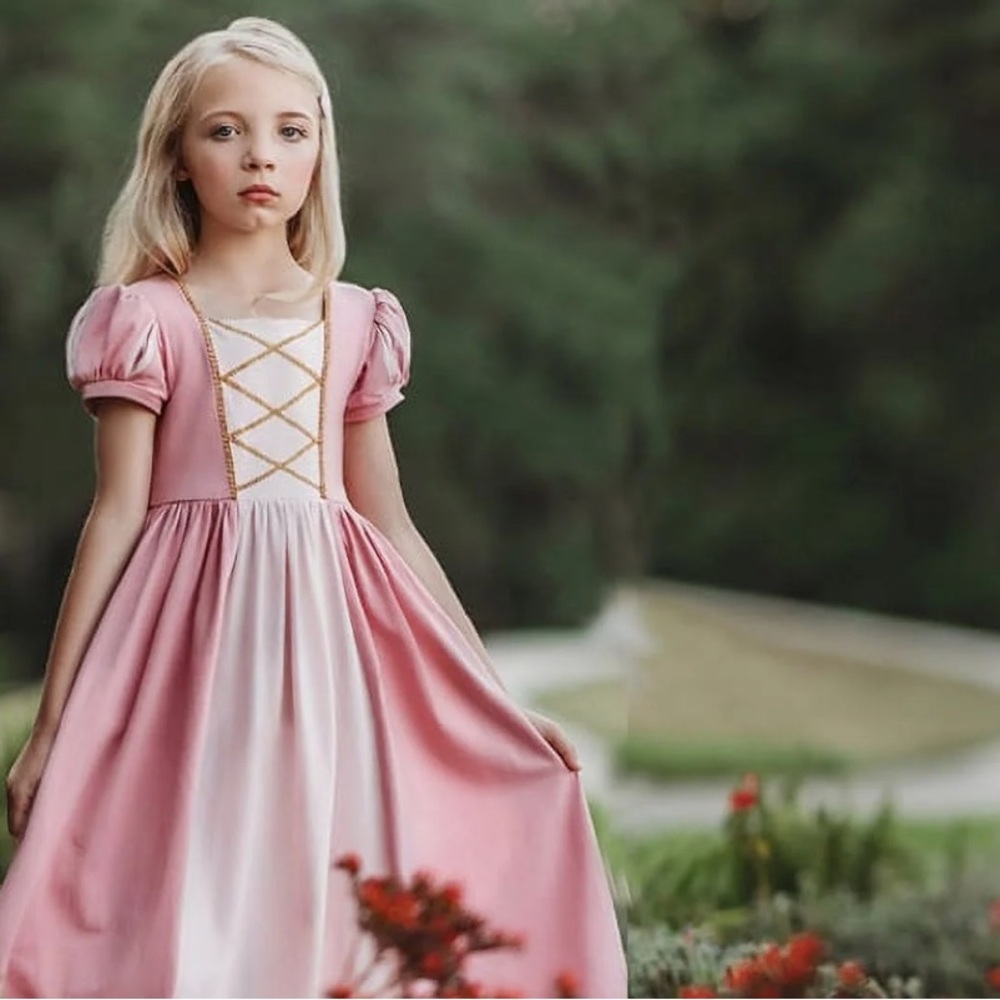 Disney Aurora Elegant Pink and White Dress for Girls